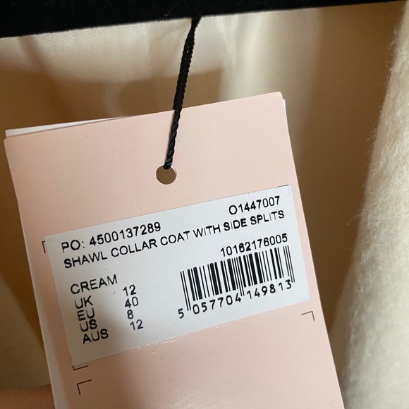 Missguided Cream Long Coat - Picture 4 of 6